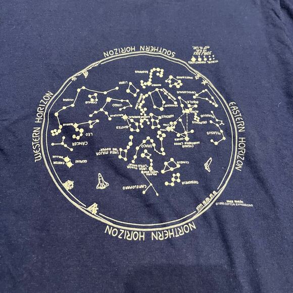 Vintage Smithsonian Constellation Star Short Sleeve Tee Sz M Single Stitch Navy - Picture 3 of 9
